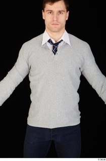 Tomas Salek business clothing dressed grey sweater tie upper body…